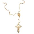 14k Yellow Gold Tri-color Rosary Necklace