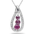 10k Gold Ruby and 1/6ct TDW Diamond Necklace (I-J, I1-I2)