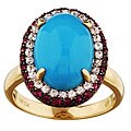 Encore by Le Vian 14k Gold Turquoise and Ruby Ring