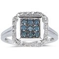 10k Gold 1/2ct TDW Blue and White Diamond Ring (I-J, I1-I2)