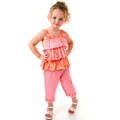Picture Me Toddler Girl's 2-piece Coral Capri Set