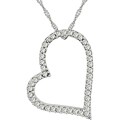 14k White Gold 1/6ct TDW Diamond Heart Necklace