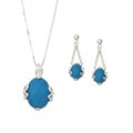 Chateau D' Argent Sterling Silver Genuine Turquoise Jewelry Set