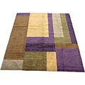 Tibetan Hand-knotted Purple/ Brown Rug (8' x 10')