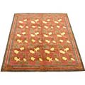 Tibetan Hand-knotted Rust/ Olive Rug (8' x 10')