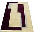 Indian Hand-tufted Burgundy/ Gold Rug (6' x 9')