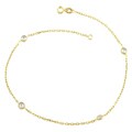 10k Yellow Gold CZ Reflection Anklet