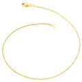 14k Yellow Gold Twisted Box Link Anklet