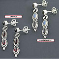 Sterling Silver Gemstone Earrings (India)