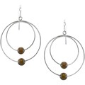 Sterling Silver Tiger's Eye Circle Earrings