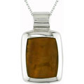 Sterling Silver Rectangular Tiger's Eye Necklace