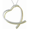 Two-tone Sterling Silver Heart Necklace