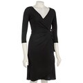 London Times Women's Black Wrap Dress
