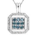 10k White Gold 3/8ct TDW Diamond Necklace