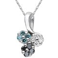 10k White Gold 1/4ct TDW Diamond Cluster Necklace