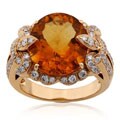 18k Rose Gold Citrine and 7/8ct TDW Diamond Ring (G-H, VS-SI)