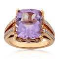 18k Rose Gold Amethyst and 7/8ct TDW Diamond Ring (G-H, VS-SI)