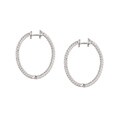 14k White Gold 2ct TDW Diamond Hoop Earrings (G-H, SI3)