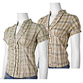 Cute Options Junior's Short-sleeve Plaid Shirt