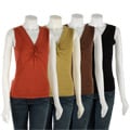August Silk Women's Twist Front Sleeveless Shirt