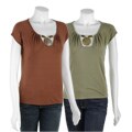 August Silk Women's 'Tribal' Cap Sleeve Shirt