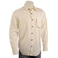 Vintage Red Men's Wallpaper Print Woven Shirt