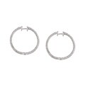14k White Gold 2 1/2ct TDW Diamond Hoop Earrings (G, I1)