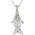 Sterling Silver Cubic Zirconia Fish Necklace