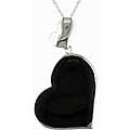 Sterling Silver Black Onyx Heart Necklace