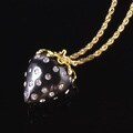 Kenneth Jay Lane Black Strawberry on Goldtone Chain