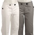 Debbie Shuchat Women's Button Tab Wide Leg Pants