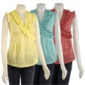 D by Debbie Shuchat Pleated Ruffle Pullover Shirt