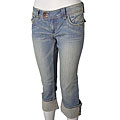 It Jeans Light Distressed Wash Capris