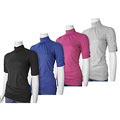 Belle du Jour Women's Mock Neck Short-sleeve Shirt