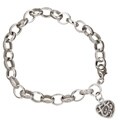 Sterling Silver Diamond Accent Bracelet with Heart