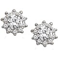 14k Gold 1/2ct TDW Diamond Flower Jacket/ Studs (H-I, I2-3)