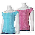 K Too Women's Short-sleeve Boat Neck Shirt