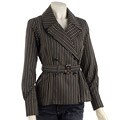 Jenne Maag Black/White Women's Belted Jacket