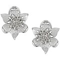 14k Gold 1/5ct TDW Diamond Flower Earrings