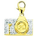14k Yellow Gold 1/10ct TDW Diamond Camera Charm