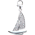 14k White Gold 1/10ct TDW Diamond Catamaran Charm