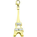 14k Gold 1/10ct TDW Diamond Eiffel Tower Charm