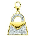 14k Yellow Gold 1/10ct TDW Diamond Handbag Charm