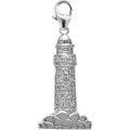 14k White Gold 1/10ct TDW Diamond Lighthouse Charm