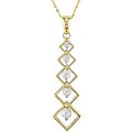 14k Gold 1/3ct Diamond Square Journey Necklace (HIJ, I1-I2)