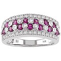 14k Gold Pink Sapphire 1/5ct TDW Diamond Ring (HIJ, I1-I2)
