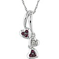 10k White Gold Ruby and Diamond Heart Necklace