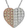 10k Two-tone Gold 1/4ct TDW Diamond Heart Necklace (H-I-J, I1-I2)