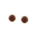 14k Yellow Gold Round Genuine Garnet Earrings