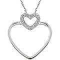 10k White Gold Diamond Heart Pendant